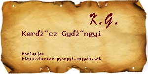 Kerécz Gyöngyi névjegykártya