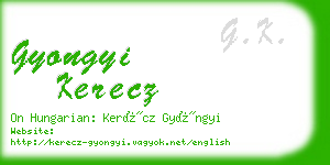 gyongyi kerecz business card